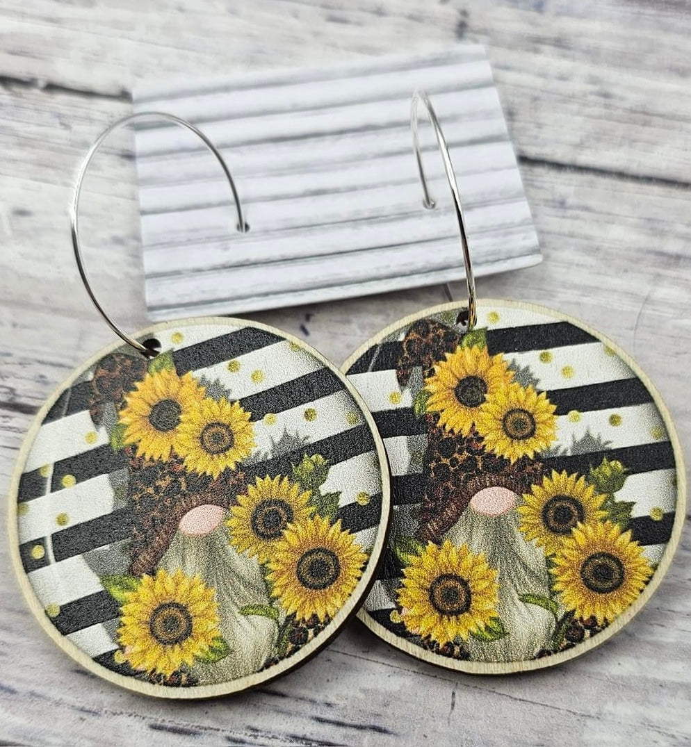 Sunflower Gnome Hoops