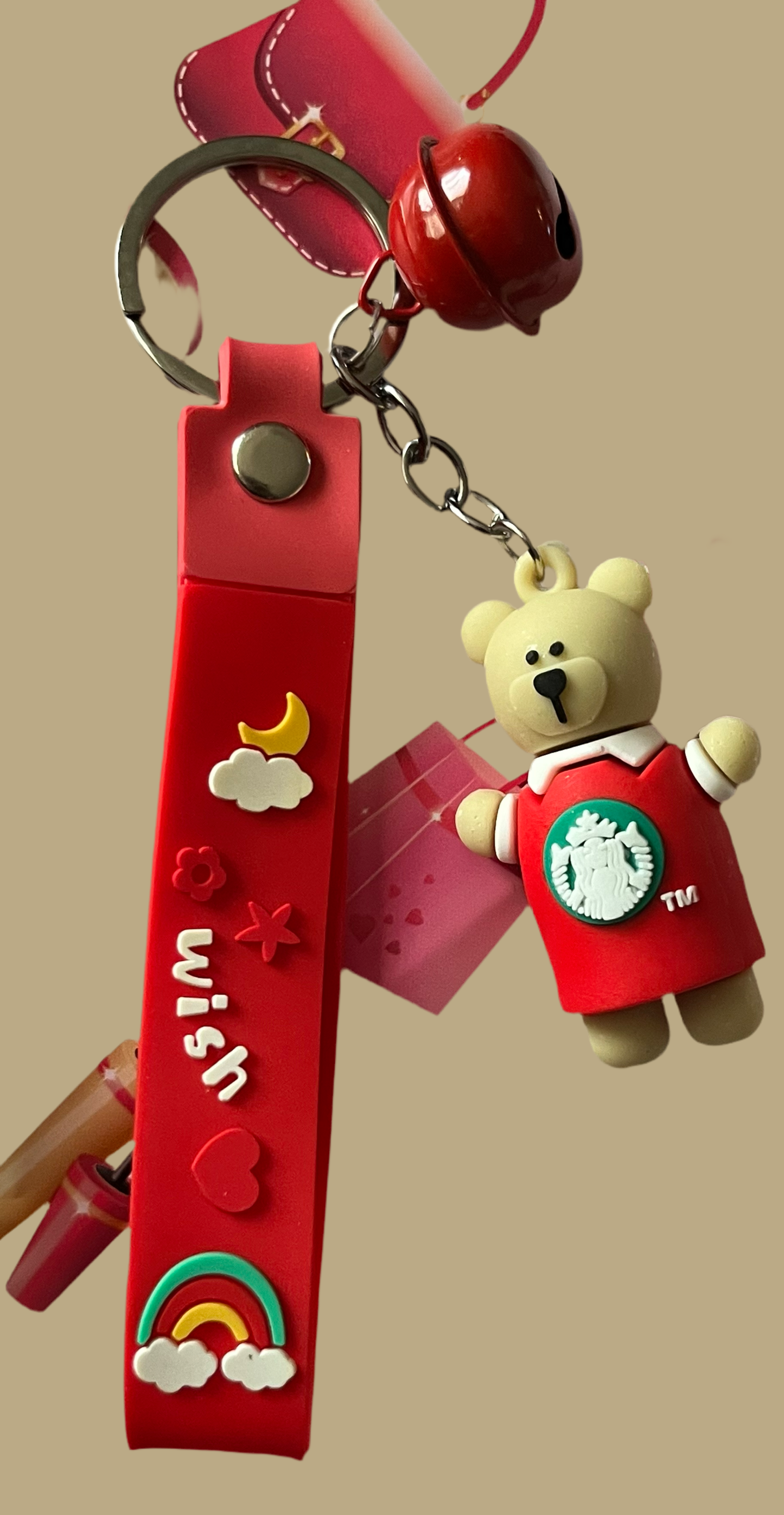 Bear keychains with bell